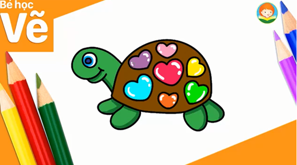 Dạy bé vẽ con rùa 